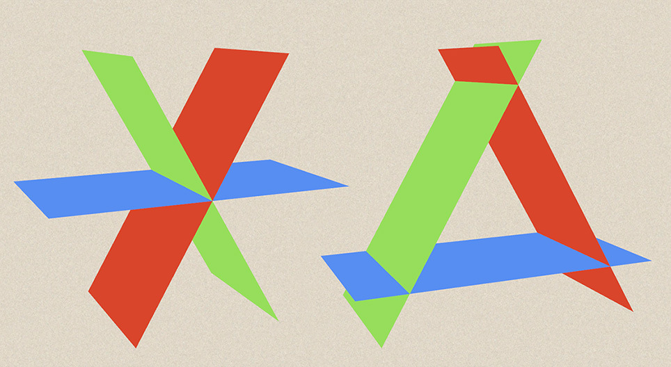 Три равнини на колко части  могат да разделят пространството?