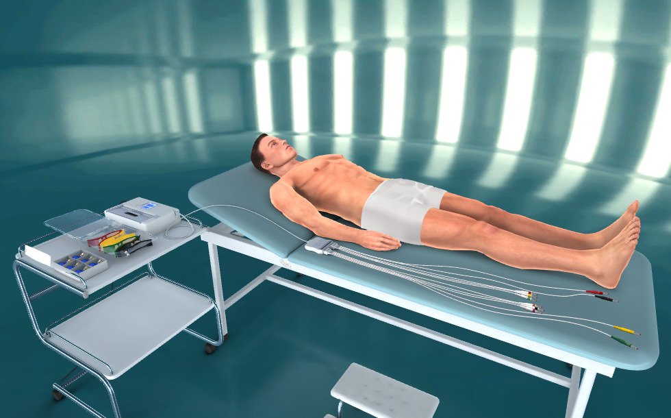 ECG machine - 3D сценa - BG Електронно обучение и учене Mozaik