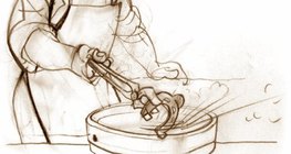 Вътрешната енергия на водата расте, а тази на желязото - спада. Съотношението в промяната на енергията обаче е еднакво.