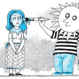 Pirosra festi a lányt a Nap