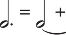 Дължината на половинка нота с точка