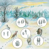 Следи на животни в снега