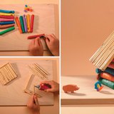 Изработване на колибка от пластилин