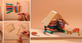 Изработване на колибка от пластилин