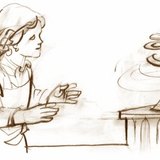 Книжната змия, разположена над радиатора, показва повишаването на температурата.