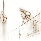 Вертикалната линия сочи към центъра на Земята