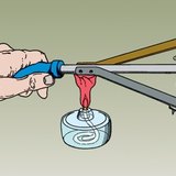 Демонстрация на топлопроводимост при мед, алуминий и желязо