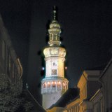 Soproni utcakép a Tűztoronnyal