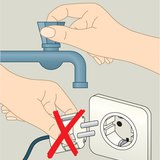 Не докосвайте едновременно електически уред и заземен предмет!