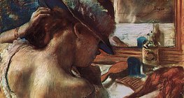 Дега: "Пред огледалото" (1889, импресионизъм)