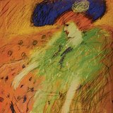 Пикасо: "Жена със синя шапка" (1901, импресионизъм)