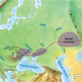 A feltételezett magyar őshaza és a vándorlás főbb állomáshelyei
