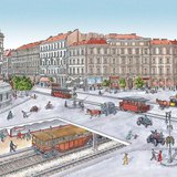 Площад “Октогон” в Будапеща в края на XIX век