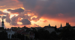 Ефектът на Тиндал, наблюдаван при залез-слънце.