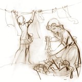 Прострените дрехи съхнат по-бързо във ветровито, топло време.