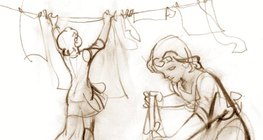 Прострените дрехи съхнат по-бързо във ветровито, топло време.