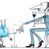 Úriember az elejtett zsákmányt süti