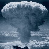 The mushroom cloud of the atomic bomb dropped on Nagasaki, Japan