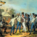 Набор в армията (оцветена литография)