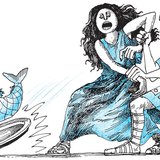 Római katona lefogja a rabszolgalányt