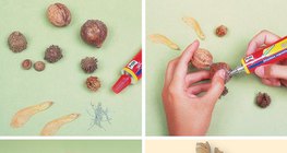 Изработване на фигури от есенни естествени материали