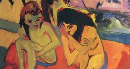 Кирхнер: "Две момичета" (около 1910, експресионизъм)