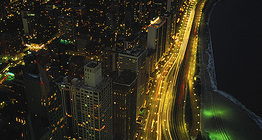 Нощен изглед от Чикаго