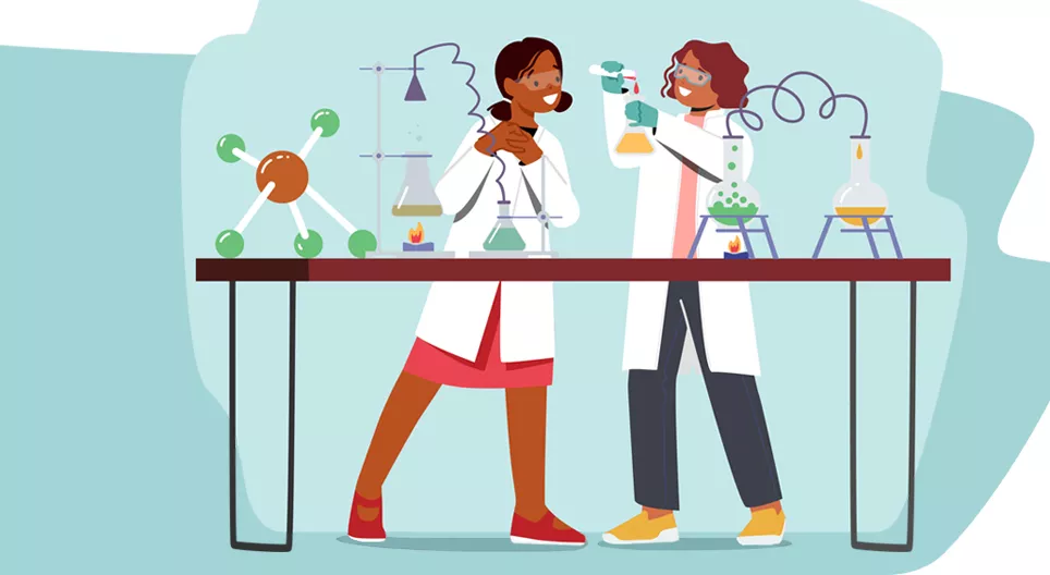 В научната лаборатория