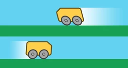 Two cars travelling toward each other