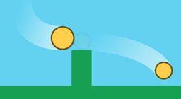 Horizontal projection of a ball knocked by a pendulum