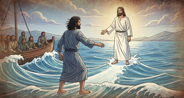 Peter walks on the water