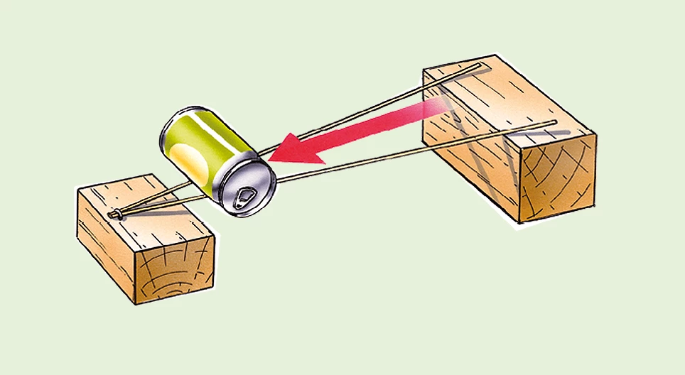 Двойният конус се издига нагоре по склона